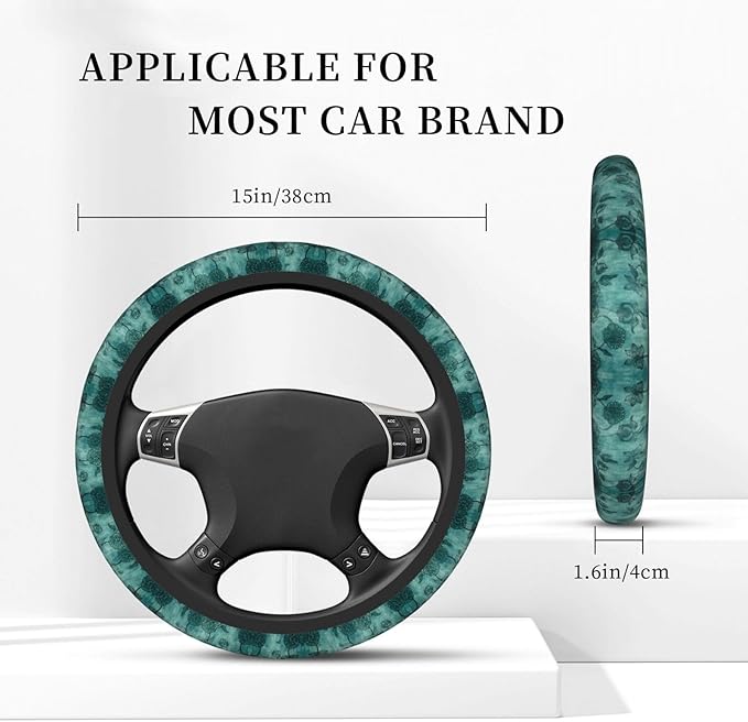 Bohemian Pattern Universal Fit Steering Wheel Cover for Car, Truck, and SUV, Durable Steering Wheel Protection