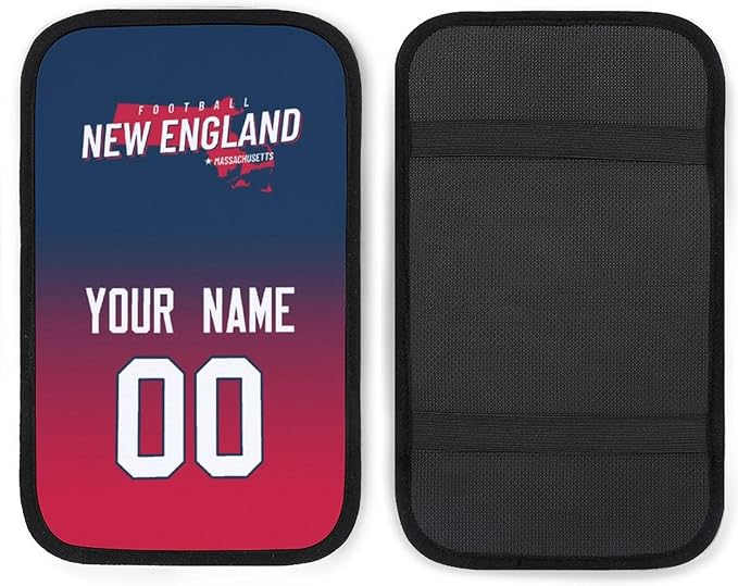 Custom Football Car Armrest Covers Universal Auto Center Console Pad Car handrail Box Cushion Personalized Add Name & Number Fans Gift Fit Suit for SUV Truck Sedan Van