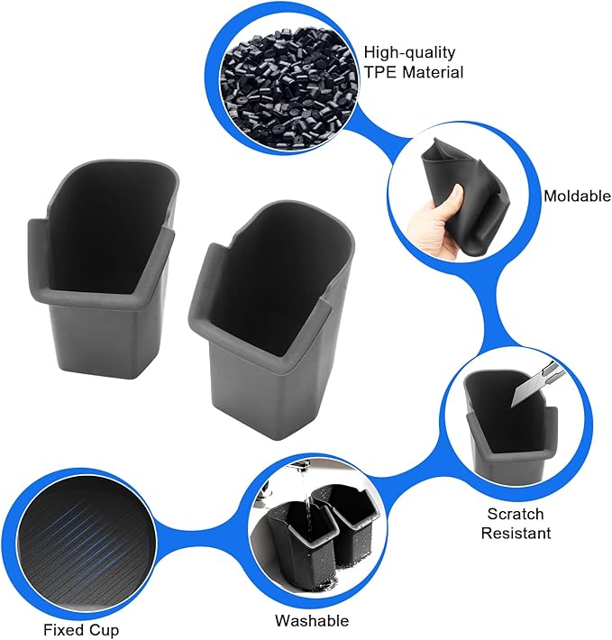 SXCY for 2025 2026 Toyota 4Runner Rear Door Cup Holder Insert 2025 2026 4Runner Accessories Silicone Cup Holder Limiter for 2026 Toyota 4Runner Console Drink Holder Adapter Non-Slip Drink Stopper