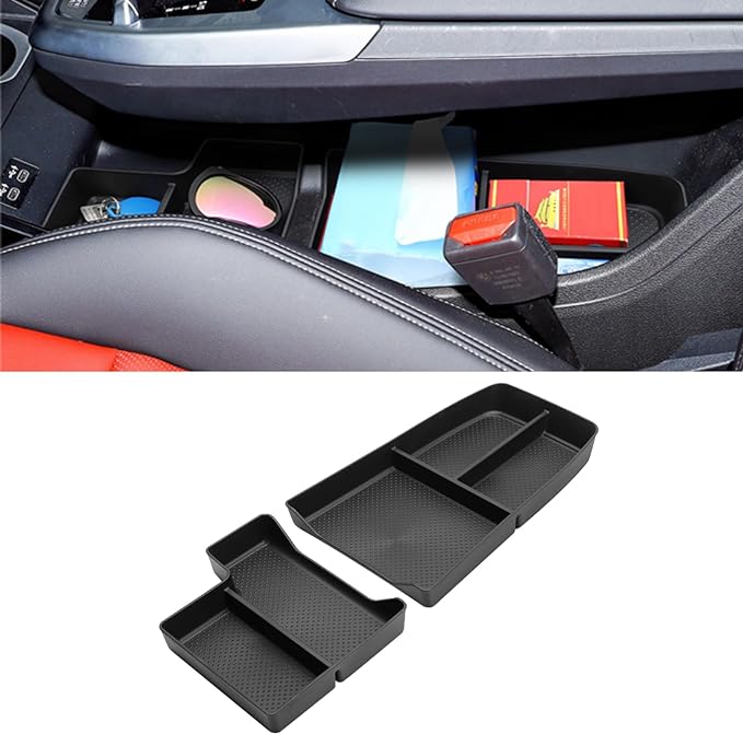 Jaronx Compatible with BMW X1 Center Console Organizer Tray 2023 2024 2025 2026 U11, 2PCS Lower Console Organizer Tray, TPE Storage Box for 2023-2026 BMW X1 Accessories