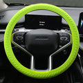 Universal Green Steering Wheel Cover：13.5 to 15 Inches Flexible Silicone Anti Slip Steering Wheel Protector Fit for Most Car Models Including Round D Shape or Special Shape