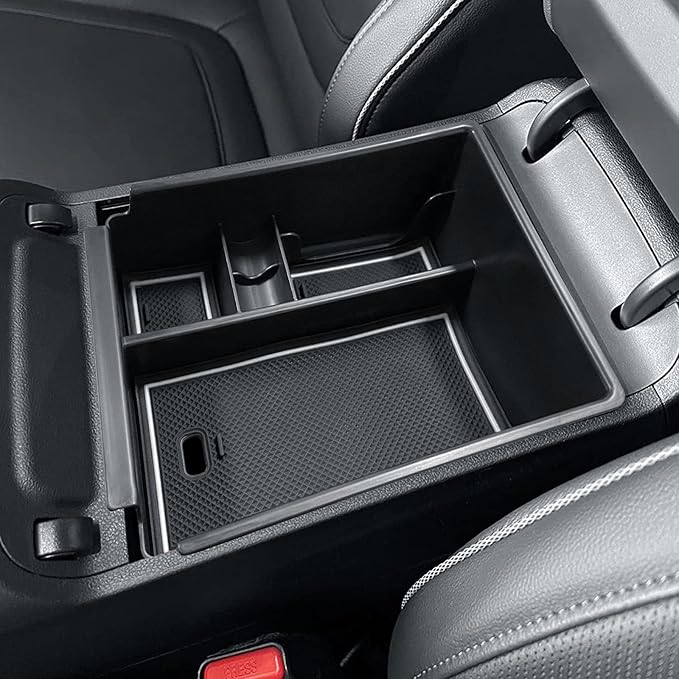 Center Console Organizer Compatible with 2022-2024 Hyundai Tucson & Santa Cruz 2022-2025 Interior Accessories Armrest Storage Box Insert Tray (Not for 2025 Limited/Hybrid/Plug-in Hybrid) White