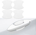 4PCS Car Door Handle Cup Scratch Protectors, Carbon Fiber Anti-Scratches, Universal Fit, White, Carbon Fiber Finish