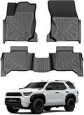 Cartist Floor Mats for Toyota 4Runner 5 Seats 2025 2026 (Not fit Hybrid/EV) All Weather Floor Mat for 4Runner Accessories 6th gen Front & Rear Car Mats Heavy Duty TPE Carpet Protection