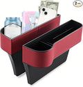 AIUSLN 2026 Upgraded 2 PC (L+R) Premium PU Leather Car Seat Gap Filler Organizer with Cup Holder & Storage Slot/Bag– Fits Front Seat, Holds Phone, Glasses, Keys,Car/SUV/Truck Essentials Gifts