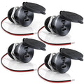 4PCS RV USB Outlet 72W Aluminum Alloy 12V/24V 3 Charging Ports, GIBBAB 36W PD3.0+2 18W QC3.0 Fast Charging Socket, Waterproof Cover Recessed Mount Car Charger Cigarette Lighter Replacement for Camper