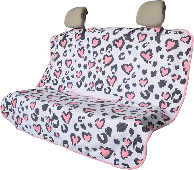 nbnhxnff Sweat Towel Car Seat Cover Protector Rear Seats for Gym Workout, Running, Swimming, Beach and Hiking, Waterproof Universal Seat Cover for Car, Trucks, Van & SUV (Love Spot, 1pcs Rear Seat)