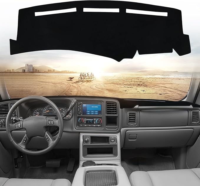 Dashboard Mat Compatible with 1999-2006 Chevy Silverado Tahoe Avalanche Suburban GMC Sierra Yukon Interior Dash Accessories Protecter Cover