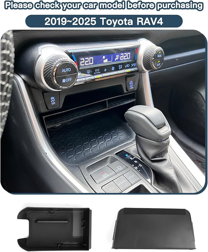 Ruiya 2025 RAV4 Center Console Organizer for Toyota RAV4 2025 Accessories ABS Material Armrest & Control Console Organizer Compatible with 2019-2025 Toyota RAV4