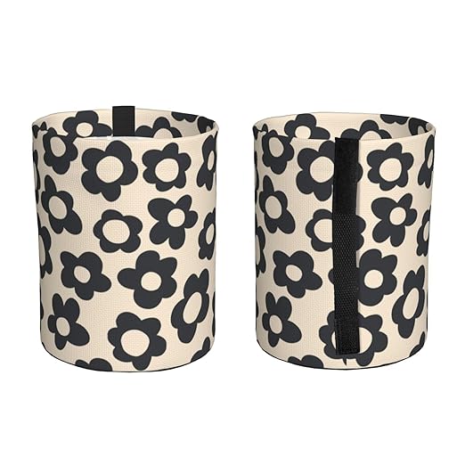 YANGDADA Vintage Groovy Flowers Car Trash Can Small Portable Car Garbage Bag for Back Front Seat RV's Camping Accessories