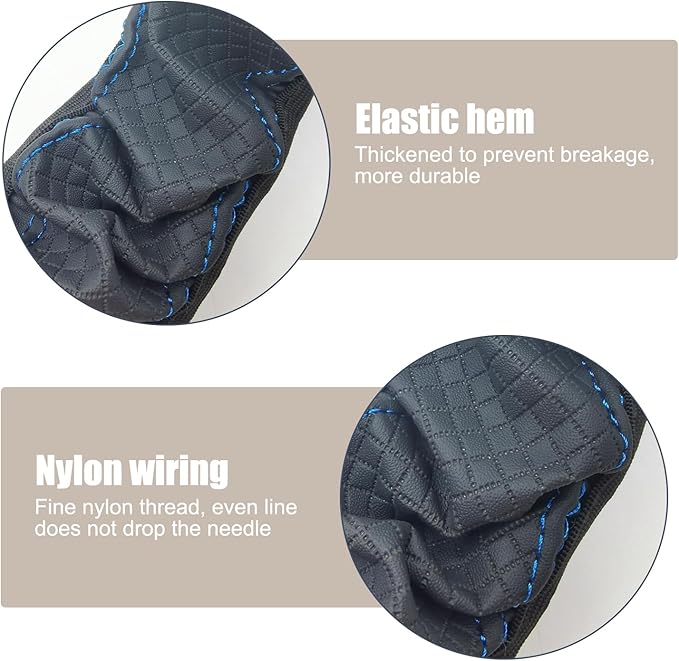 1 PC Car Steering Wheel Cover, 14.96In Waterproof Breathable Leather Vehicle Steering Wheel Anti-Slip Accessories, Universal Automotive Steering Wheel Protector for Truck SUV (Black & Blue)