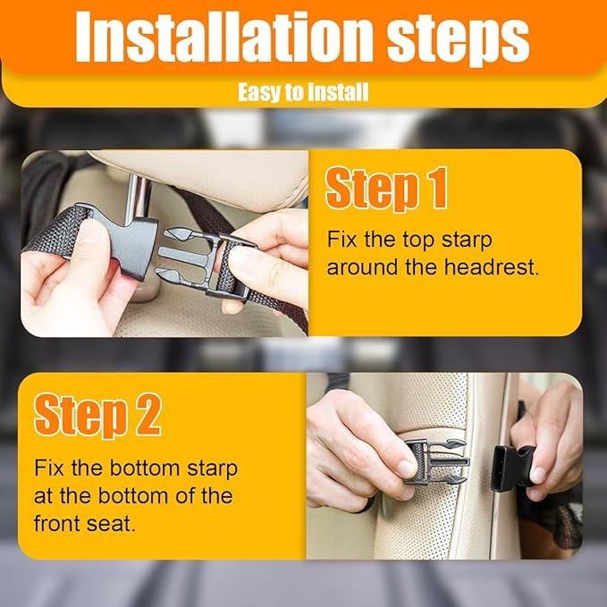 Car Backseat Organizer, Oxford Cloth Kick Mats Back Seat Protector with 9 Pockets & Clear Tablet Holder, Universal Waterproof Car Road Trip Essentials Storage Accessory (1PC)
