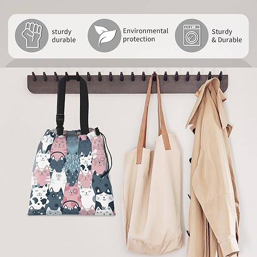 AFYEWKC Car Trash Bag Large Hanging Can for Back of Seat, Cute Waterproof Car Garbage Bag for Vehicle, Travelling, Outdoor Colorful Cartoon Cats