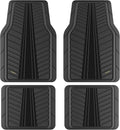 FLORICH Car Floor Mats, Heavy Duty Floor Mats for Cars, 4 Piece All-Weather Floor Mats with Anti-Slip Backing, Waterproof Universal Trim-to-Fit, Automotive Floor Mat for Cars SUV Trucks（Black）