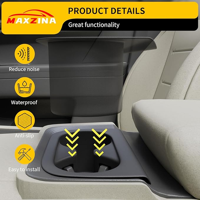 Maxzina Cup Holder Compatible with 2023-2025 Honda HRV Silicone Insert Center Console Cup Holder Silicone Black Bottle Holder Interior Decoration for 2024 HR-V Accessories