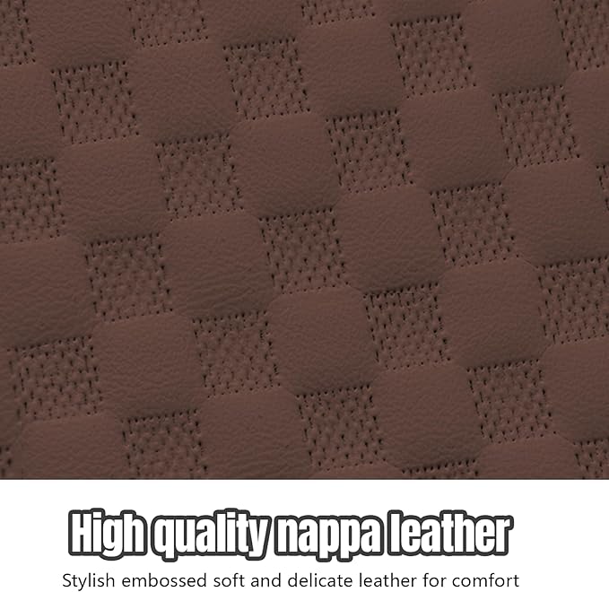 Hovom Car Center Console Armrest Pillow, 13.78"×7.48"×2.76" Leather Arm Rest Cover for Cars, Multifunctional Auto Armrest Cushion Pad with Pocket, Tissue Box & Cup Holder, Car Accessories (Coffee)