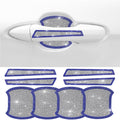 8Pcs Bling Car Door Handle Protector Stickers,Crystal Rhinestone Glitter Car Door Handles Cup Scratch Protectors Decals Universal (Blue White)