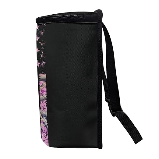 Pink Camo Deer Car Trash Can American Flag Automotive Garbage Can Vehicle Trash Bag with Adjustable Straps Auto Waster Container with Zip Camping Picnicing Hiking Bag