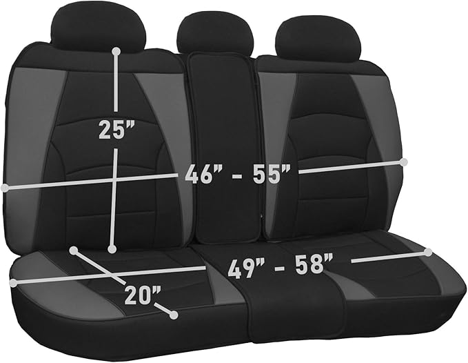 FH Group Ultra Comfort Highest Grade Faux Leather Full Set Cushion Pads Car Seat Covers for Front and Rear– Universal Fit for Cars Trucks & SUVs (Blue/Black)