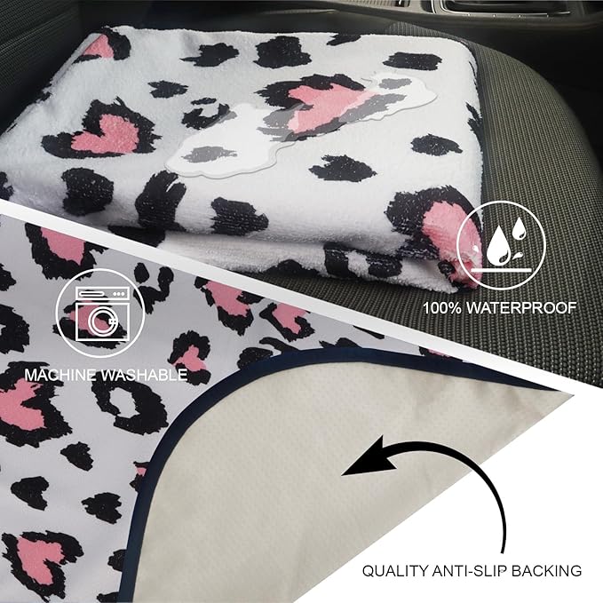 nbnhxnff Sweat Towel Car Seat Cover Protector Rear Seats for Gym Workout, Running, Swimming, Beach and Hiking, Waterproof Universal Seat Cover for Car, Trucks, Van & SUV (Love Spot, 1pcs Rear Seat)