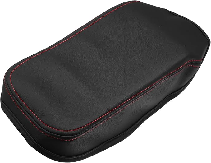 Car Center Console Pad Waterproof Armrest Seat Box Cover Protector Black Pad Red Line for Nissan Sentra 2013-2019