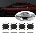 ijuicy 4 Set Reflective Car Door Handle Bowl Sticker, Carbon Fiber Car Door Handle Scratch Protector Cover (White)