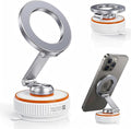 makecatch Vacuum Magnetic Car Phone Mount, 120+ LB Vacuum Suction & 3000gf Magnetic Force, 360° Triple-Axis Adjustable Car Holder for iPhone & All Phones, Twist-Lock Suction Cup, Quick-Release – White