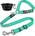 2 Piece Set Retractable Dog Car Seatbelts - Adjustable Pet Seat Belt for Vehicle Headrest Restraint - Heavy Duty & Elastic & Durable Car Harness