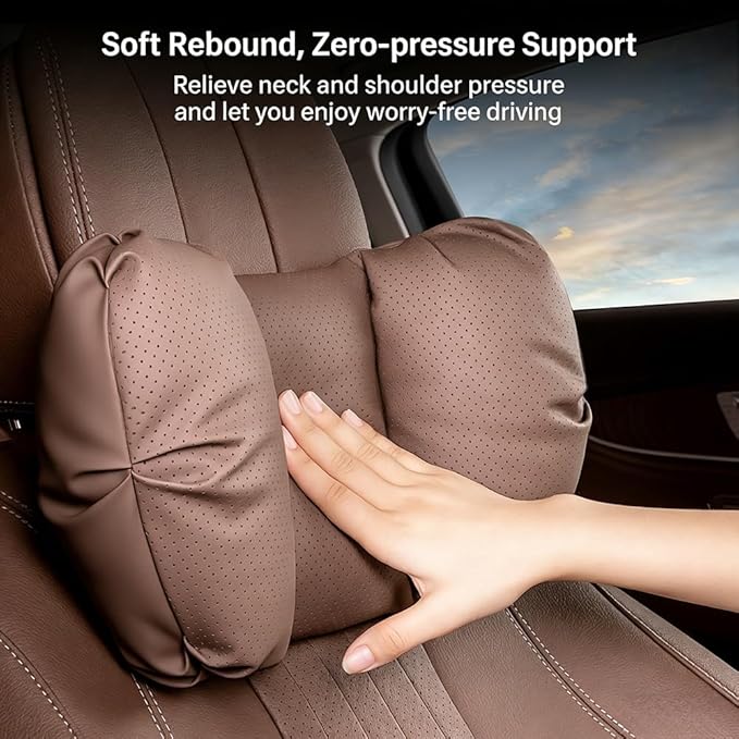 Car Neck Pillow & Lumbar Support for Nissan Altima Maxima Pathfinder Armada Rogue Sentra Versa Kicks Murano Leaf Ergonomic Breathable Mesh Auto Seat Back Cushion Headrest