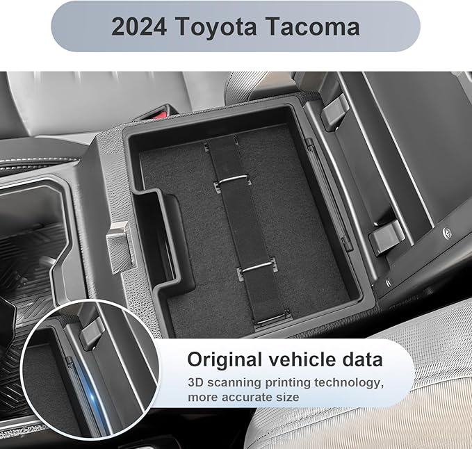 SKTU 2024 2025 2026 Tacoma Center Console Organizer for 2024 2025 2026 Toyota Tacoma Console Tray Toyota Tacoma 2024 2025 2026 Accessories ABS Durable Insert Glove Pallet Organizer Double Layers