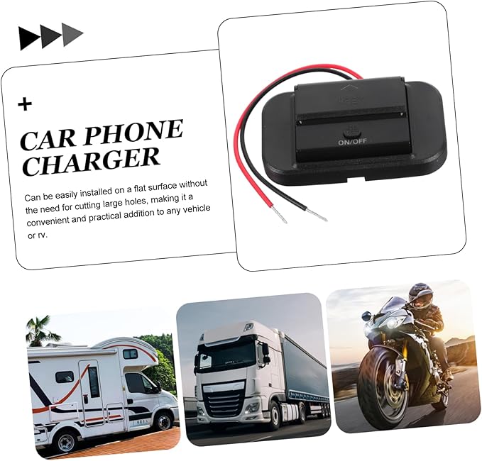 24v Car Usb Charger Fast Charging Adapter Dual Port Socket for Rvs and Vehicles Easy Installation Material Panel