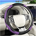 Carbon Fiber Car Steering Wheel Cover, 14.5-15 Inch Elastic Stretch Steering Wheel Guard, Sports Style Non-Slip Automotive Interior Accessories, Universal for Vehicles (Black/Purple)