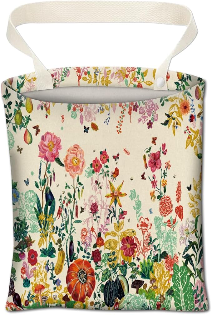 ABUIFDK Car Trash Can, Boho Chic Style, Cute Car Organizer, 6L Capacity, Colorful Boho Flowers