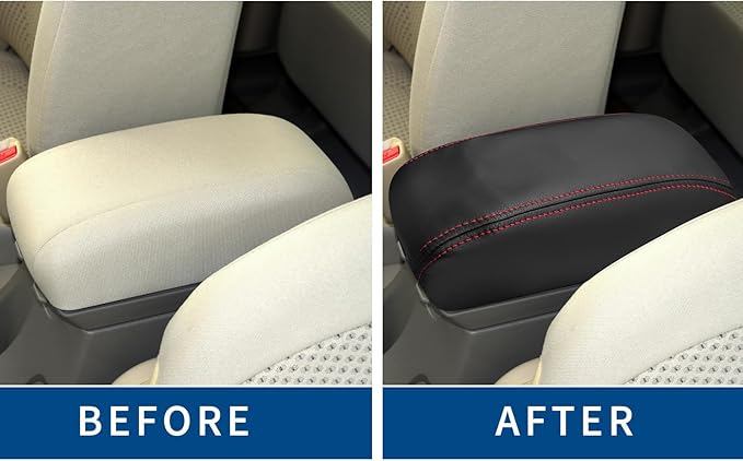 Compatible with Center Console Armrest Cover for Hyundai Tucson 2005-2009 Leather Arm Rest Storage Box Lids Cushion Protector Pad