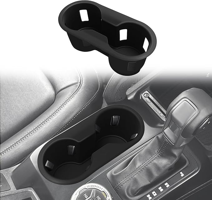 Muslogy Center Console Cup Holder Inserts Compatible with 2021-2025 Ford Bronco Accessories Middle Console Armrest Front Drink Stopper Non-Slip Silicone Rubber Organizer Drink Cup Holder Organizer