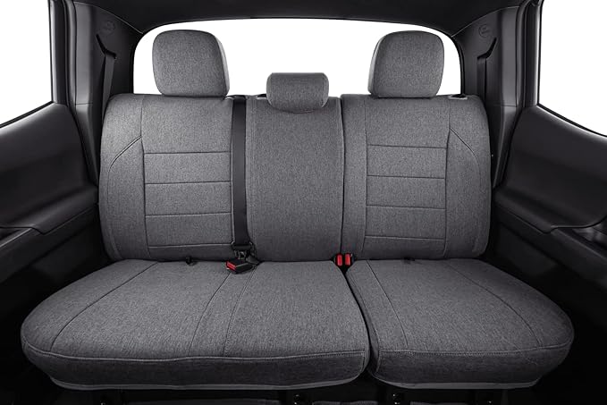 coverdream Tacoma Seat Covers Custom Fit for 2016-2023 Toyota Tacoma Access/Xtra Cab SR SR5,Fully Covered Breathable Polyester Truck Seat Protector-Full Set(Gray)