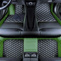 Yaruicar Custom Personalized Floor Mats for Cars Luxury Full Coverage All Car Floor Mats Anti-Slip Leather Car Mat Set Trucks & SUVs Trucks Automotive Floor Mats Liners (Green Black Beige)