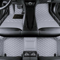 Yaruicar Custom Personalized Floor Mats for Cars Luxury Full Coverage All Car Floor Mats Anti-Slip Leather Car Mat Set Trucks & SUVs Trucks Automotive Floor Mats Liners (Gray)