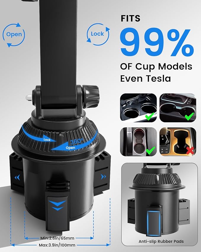 OHLPRO for Mag Cup Holder Car Mount Charger for iPhone 17, 15W Fast Charging Magnetic Cupholder Phone Mount, Compatible with iPhone 16 15 14 13 12 Series