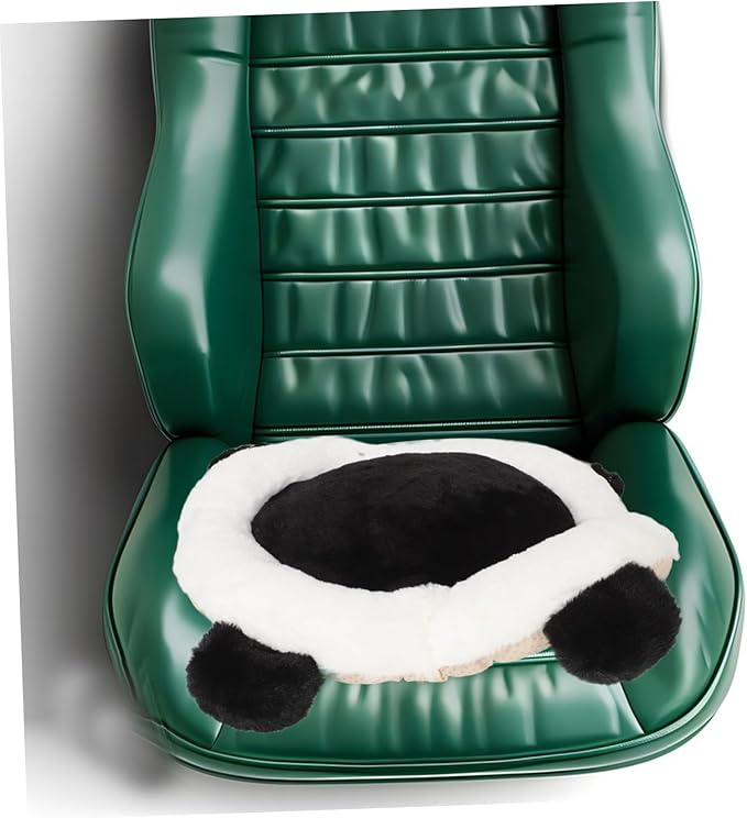 Cute Panda Car Seat Cushion Lumbar Support for Elderly Truck Drivers Comfortable Plush Seat Pad for Gamers