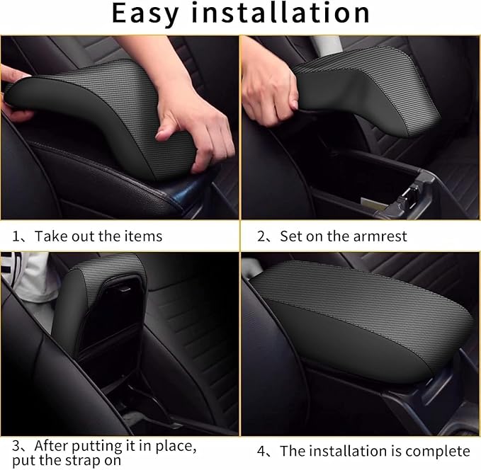 AOMSAZTO Console Covers for 2023 2024 Honda CRV Middle Armrest Covers for Honda CRV Leather Black