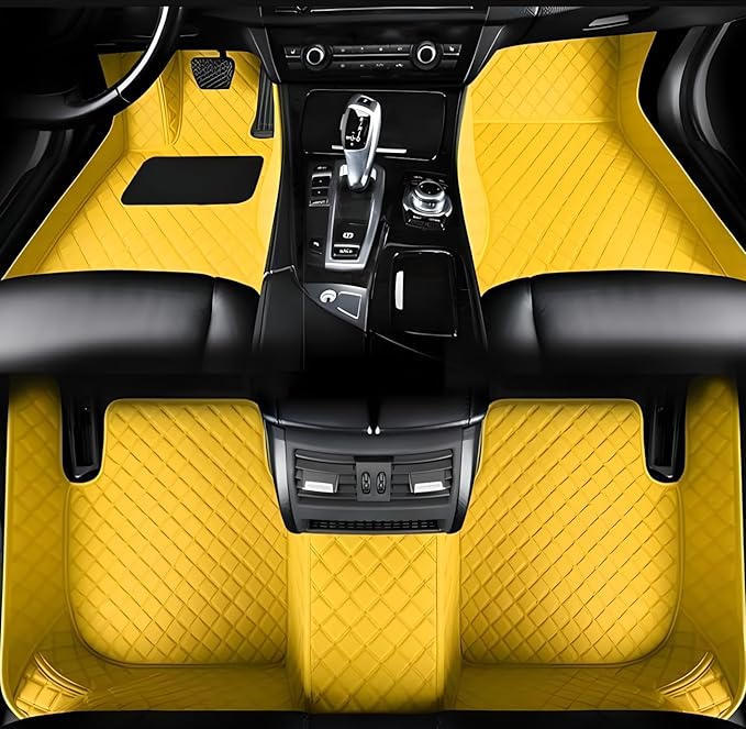 SARAHS Customized car Floor mats -Suitable for 99% of Cars, SUVs, and Trucks - car Pads to Protect Vehicle Interior Floor Accessories (Yellow)
