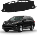 Upgraded Dashboard Mat for 2017-2024 Honda Ridgeline/2016-2022 Pilot/2019-2024 Passpor Polyester Dashcover UV Protection Non-Slip Windshield Reflective Instrument Cover Interior Accessory Black