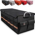 LI LIBZAKI Trunk Organizer Cargo Organizer Trunk Storage Waterproof Collapsible Durable Multi Compartments-((Oversize,Black)