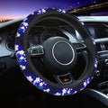 Blue Butterfly Floral Steering Wheel Cover for Women Men Girls Car Accessories Decor Anti-Slip Neoprene Auto Steering Wheel Covers Protector Universal 15 Inch
