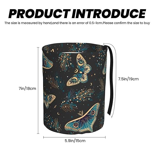 KXWQTRDD Car Garbage Bag Boho Butterflies Stars Mini Car Trash Bin Portable Collapsible Waterproof Rubbish Bag for Car Accessories Back Front Seat Cup Holder