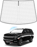KUST Windshield Sun Shade Custom Fit for 2026 2025-2021 Chevrolet Tahoe Accessories, Foldable Thicker 5-Layer Front Window Sunshade Sun Visor Block Heat and Sun UV Rays Cooler Car Interior Accessories