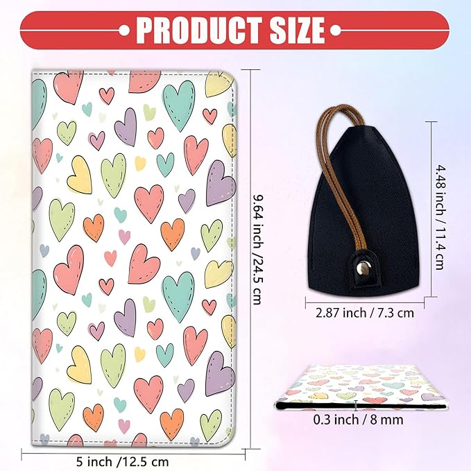 Car Registration and Insurance Card Holder for Women Men, Waterproof PU Leather Glove Box Car Organizer with Magnetic Shut, Vehicle Document Holder for Driver License,Cards, Colorful Love Peach