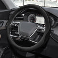 Car Steering Wheel Cover, Steering Wheel Accessories, Universal 15 Inch Microfiber Breathable LCE Silk, Car Accessories Breathable Anti-Slip Protector Universal for SUV Sedan Truck (Black)