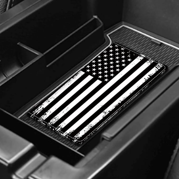 ADUQLZUX Leather Car Registration and Insurance Card Holder, Cute Car Accessories Vehicle Glove Box Car Organizer for Documents, Cards, License Retro American Flag